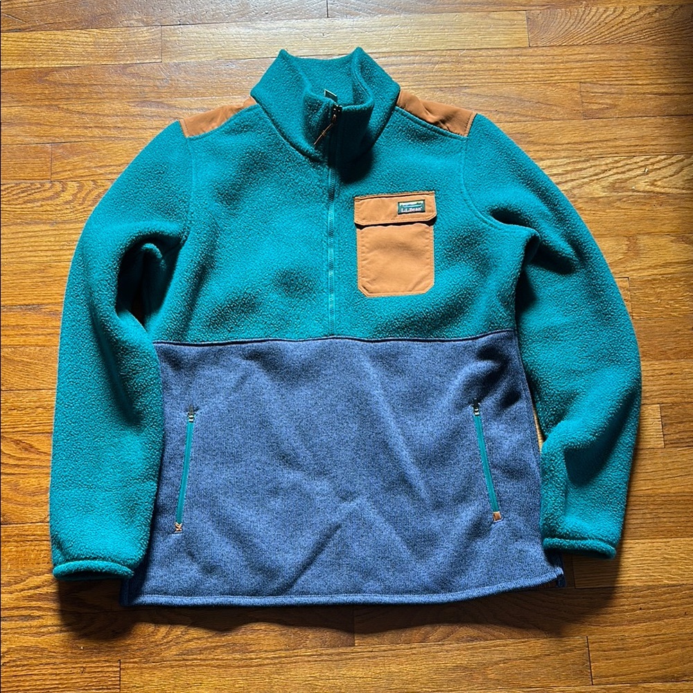 LLBean  Teal and Blue Fleece